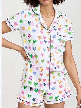 Roller Rabbit x Kerri Rosenthal Tiny Drops of Love Polo Pajama Set XS